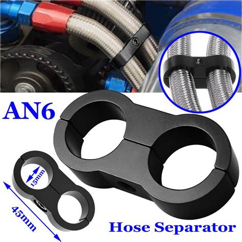 6An An6 Braided Hose Separator Clamp Fitting Adapter For Oil Fuel Hose