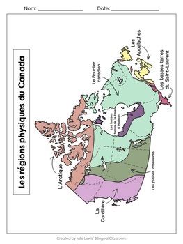 French MAPS Political and Physical Regions of Canada | TPT