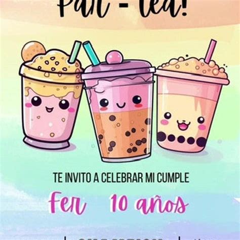 Boba Tea Birthday Invitation Template Par Tea Invitation Par Tea