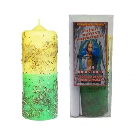 Velón Herbóreo San Judas Tadeo con Oración Ritualizado Petición Causas