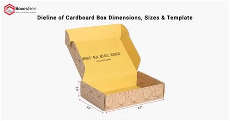 Dieline of Cardboard Box Dimensions, Sizes & Template - BoxesGen