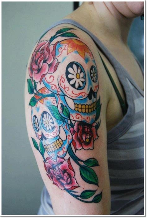 Sugar Skull Half Sleeve Tattoo