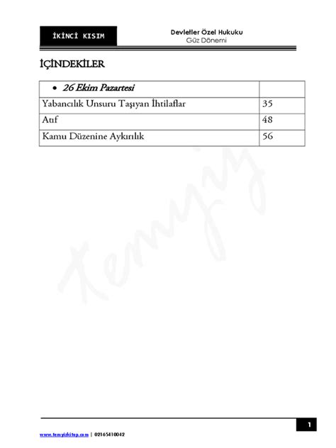 Okan Üniversitesi Devletler Özel Hukuku 20 21 Güz Dönemi 2 Kısım Not