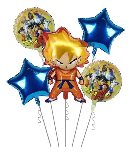 Kits Pzs Globos Metalicos De Dragon Ball Z Goku Sayayin Meses Sin