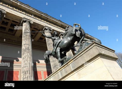 Berlin Germany - Statue outside the Altes Museum which displays Roman & Greek artifacts Stock ...