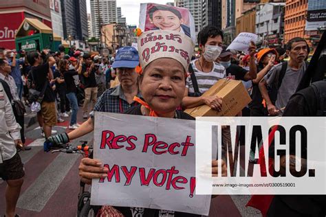 July 29 2023 Bangkok Thailand A Protester Seen Holding A Placard