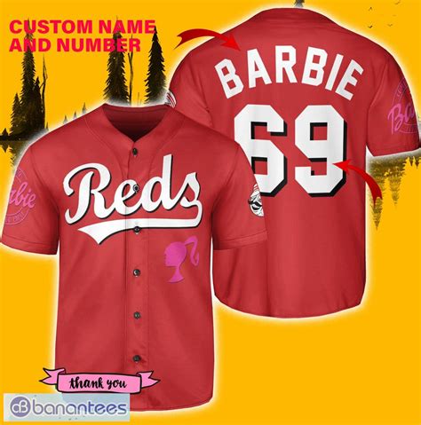 Cincinnati Reds Barbie Red Custom Number And Name Baseball Jersey Shirt ...