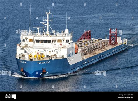 deck cargo ship TOPAZ DON in the Kiel Canal Stock Photo - Alamy