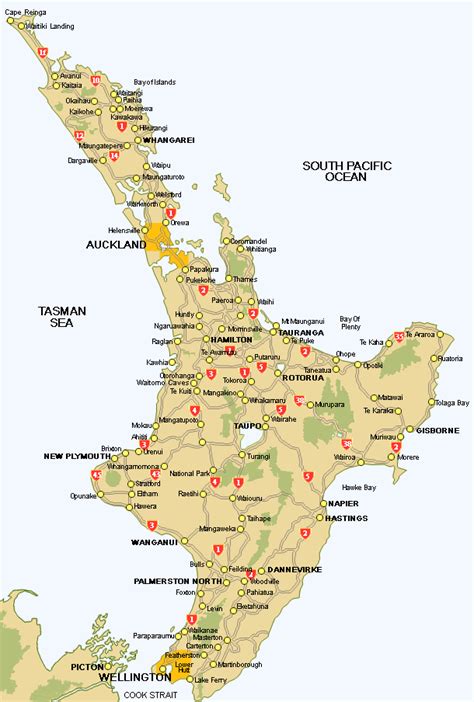 Printable Map Of New Zealand - TravelsFinders.Com