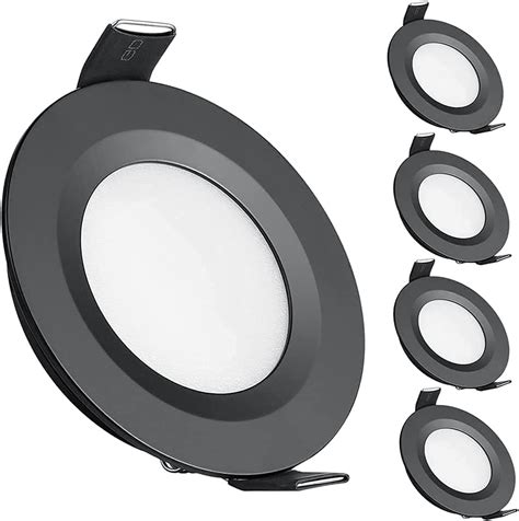 Acegoo 4 X Foco Empotrable 12V LED Luz De Techo Downlight 3W Negro Para