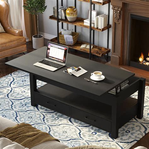 Millwood Pines Eoghan Lift Top Coffee Table With Drawers Reviews