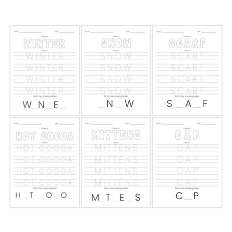 Premium Vector Winter Word Tracing Worksheets