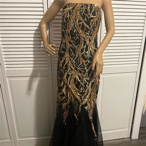 Dresses | Gold And Black Elegant Dress | Poshmark