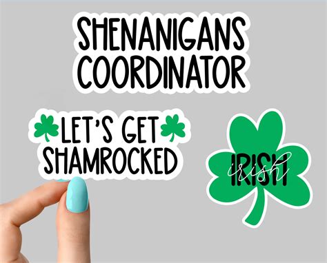 St Patricks Day Stickers Irish Stickers Lets Get Shamrocked Etsy