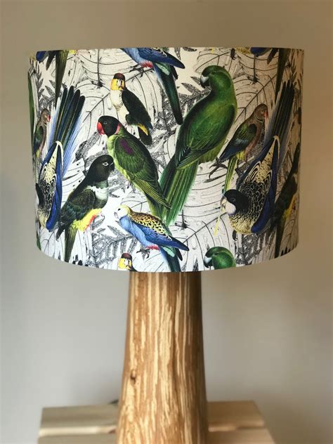 Parrots And Exotic Birds Drum Lampshade Tropical Budgerigar Parrot