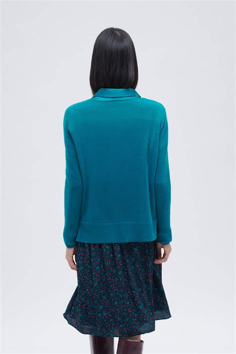 Pull Mthelmie 100 Cachemire Bleu Turquoise Femme