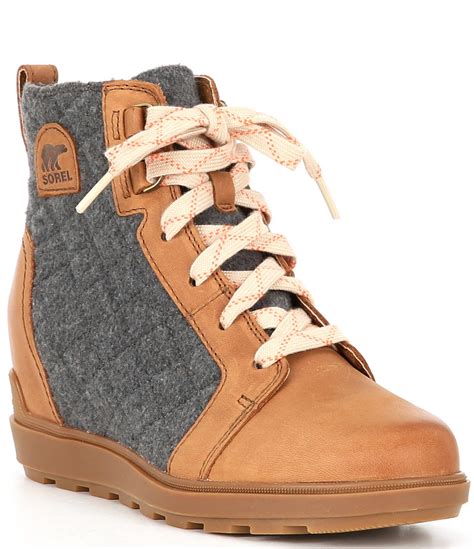 Sorel Evie Ii Nw Lace Up Wedge Booties Dillards