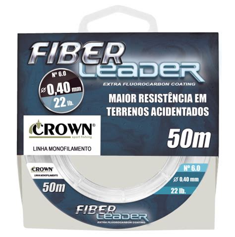 Linha Crown Fiber Leader Fluorocarbon 0 31mm 14lb 50m Pesca Adventure