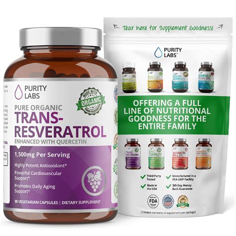 Organic Trans Resveratrol Mg Enhanced With Quercetin Highest