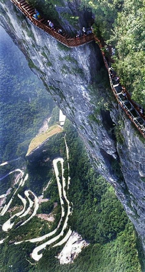 Terrifying Ft Glass Walkway Opens In China And Just Looking At