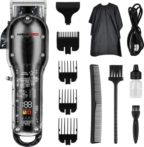 Amazon Hiena Pro Hair Clippers For Men Transparent Black