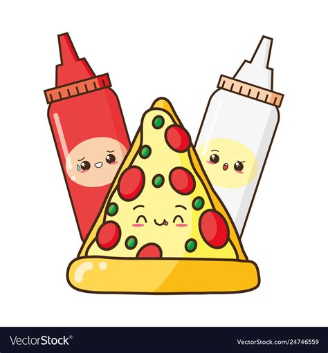 Kawaii Fast Food Royalty Free Vector Image Vectorstock