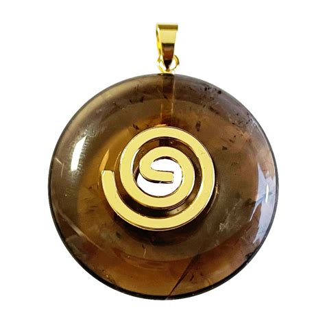 Pendentif Quartz Fum Pi Chinois Ou Donut Mm France Min Raux