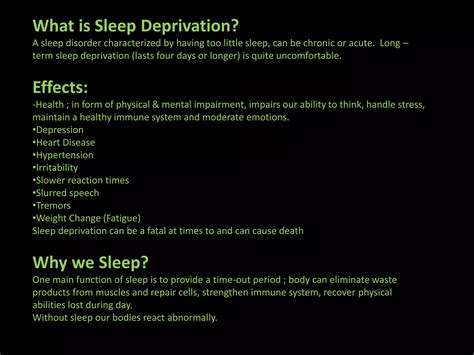 Sleep Deprivation Ppt Ppt Free Download