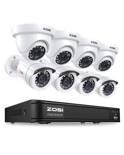 ZOSI H.265+ 1080p Home Security Camera System Indoor Outdoor, 5MP Lite ...