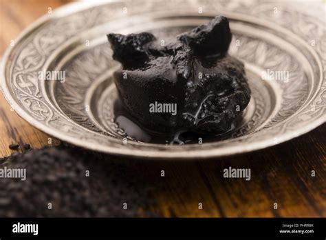 Black Sesame Paste Stock Photo Alamy