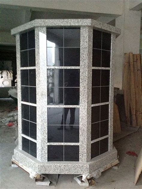 Grey Granite Columbarium Niches Tombstone With Colum China Granite