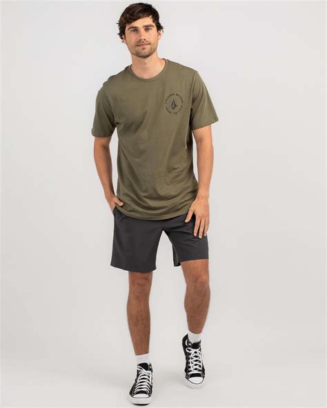 Shop Volcom Stones Hybrid Elastic Waist Shorts In Asphalt Fast Shipping And Easy Returns City