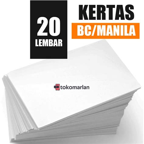 Jual Kertas Bc Tik Brief Card Manila 1 Pack Isi 20 Lembar F4 A4