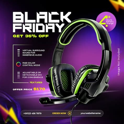 Venta De Auriculares Del Viernes Negro Plantilla De Dise O De