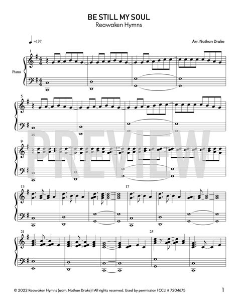 Be Still My Soul - Piano Sheet Music