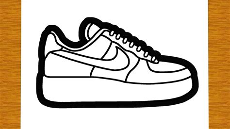 How To Draw A Nike Air Force 1 Shoe Step By Step Easy Drawings In