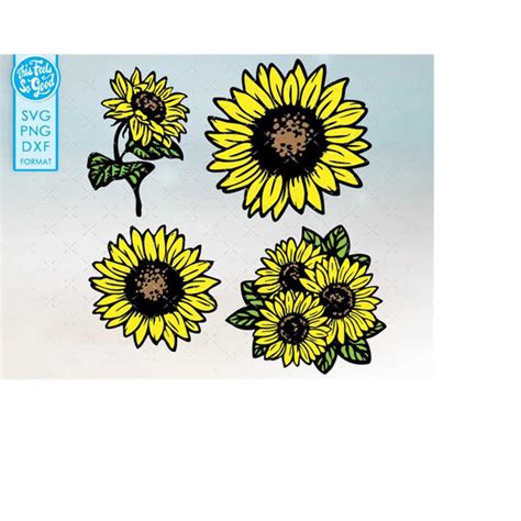 Sunflower Svg Png Sunflowers Svg Png Sunflower Bundle Svg Inspire