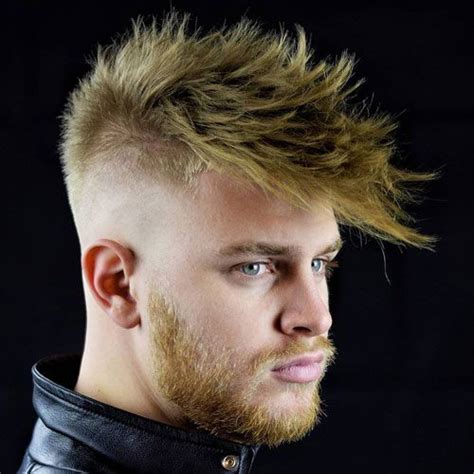 Spiky Fringe With High Bald Fade And Beard Cool Hairstyles For Men