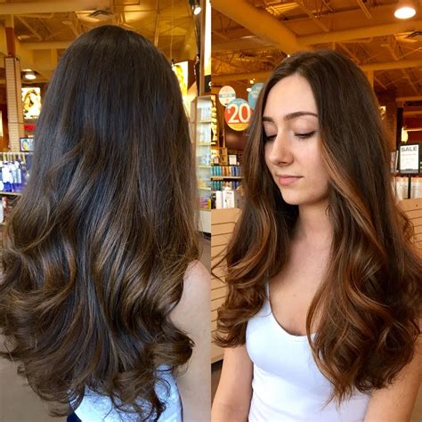 Balayage Sun Kissed Caramel Highlights Highlights For Dark Brown Hair Hair Dark Brown Hair