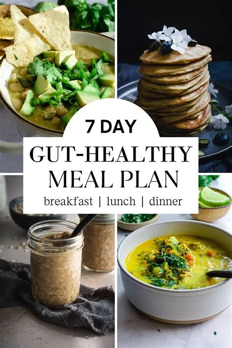 7 Day Easy Gut Healthy Meal Plan Gut Health Recipes Healthy Gut Recipes Healthy Meal Plans