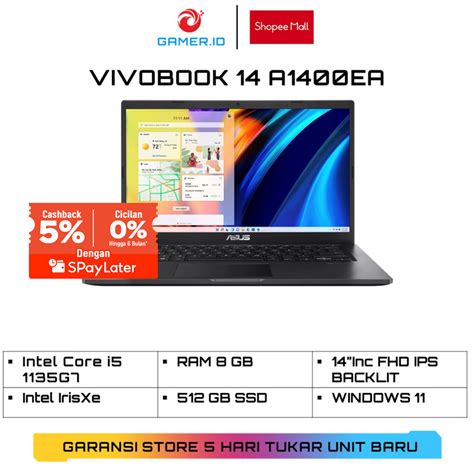 Jual ASUS VIVOBOOK 14 A1400EA VIPS552 Intel Core I5 1135G7 RAM 8GB