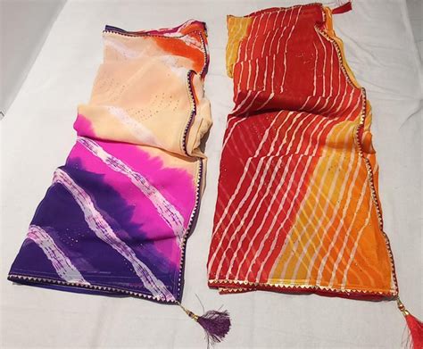 Jalnidhi Party Wear Multicolor Bandhani Saree Georgette 6 M At Rs 515