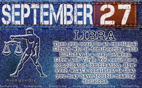 September 27 Zodiac Horoscope Birthday Personality - SunSigns.Org