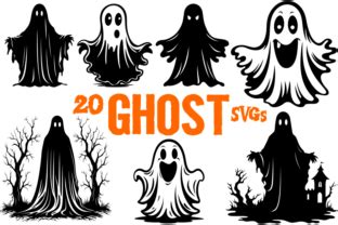 Ghost SVG Bundle Halloween Ghosts SVG Graphic By CelestialDesignForge