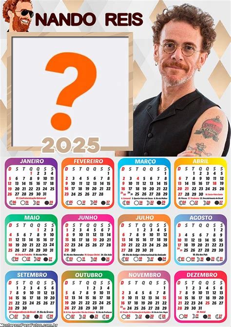 Calendário 2025 Nando Reis Montagem De Foto Colagem De Foto