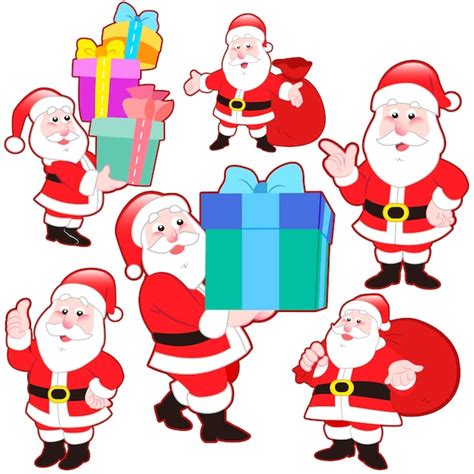 Premium Vector Cute Cartoon Santa Claus Collection