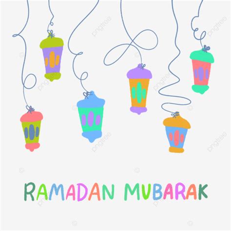 Linternas Isl Micas Coloridas En Ramadan Mubarak Ilustraci N Png