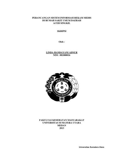 Perancangan Sistem Informasi Rekam Medis Di Rumah Sakit Umum Daerah
