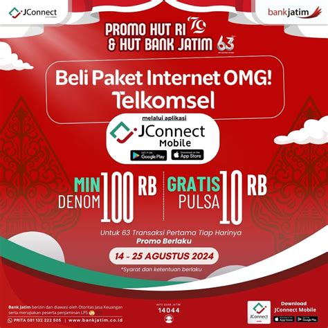 Promo Spesial HUT RI HUT Bank Jatim JConnect