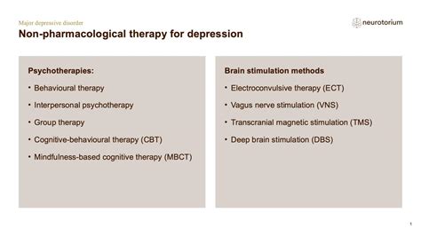 Major Depressive Disorder - Treatment Principles - Neurotorium